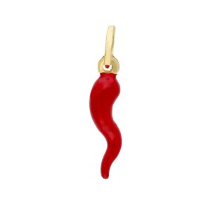 Prívesok Chilli 14kt žlté zlato + smalt