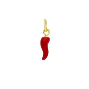 Prívesok Chilli Red MINI 18kt žlté zlato + smalt