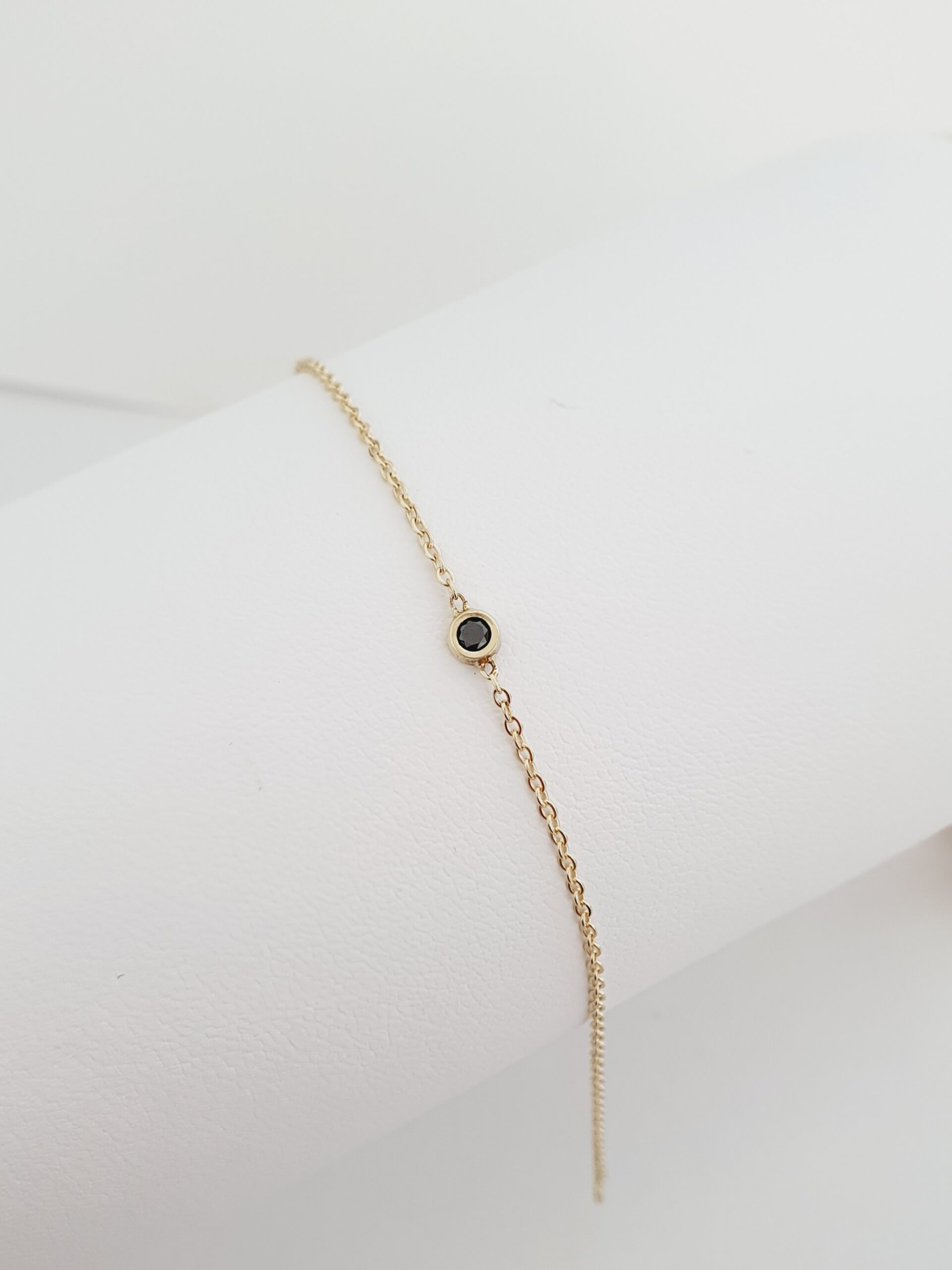 Náramok prírodný čierny Diamant 3 mm – Obrázok 2