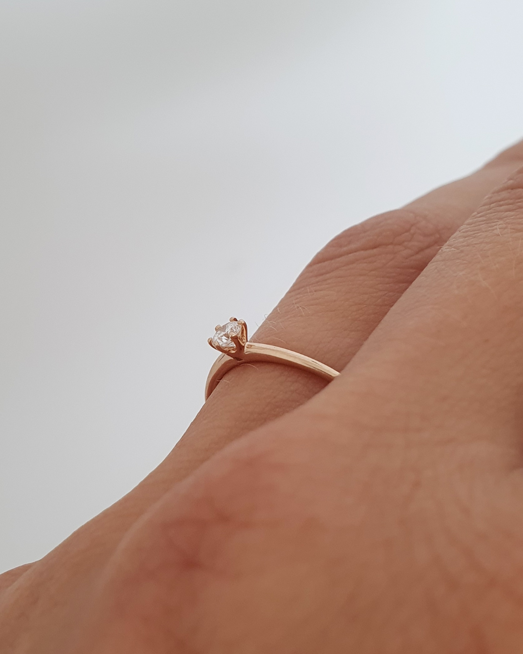 Prsteň Marry B345P 14kt zlato prírodný diamant 0,12 ct – Obrázok 2