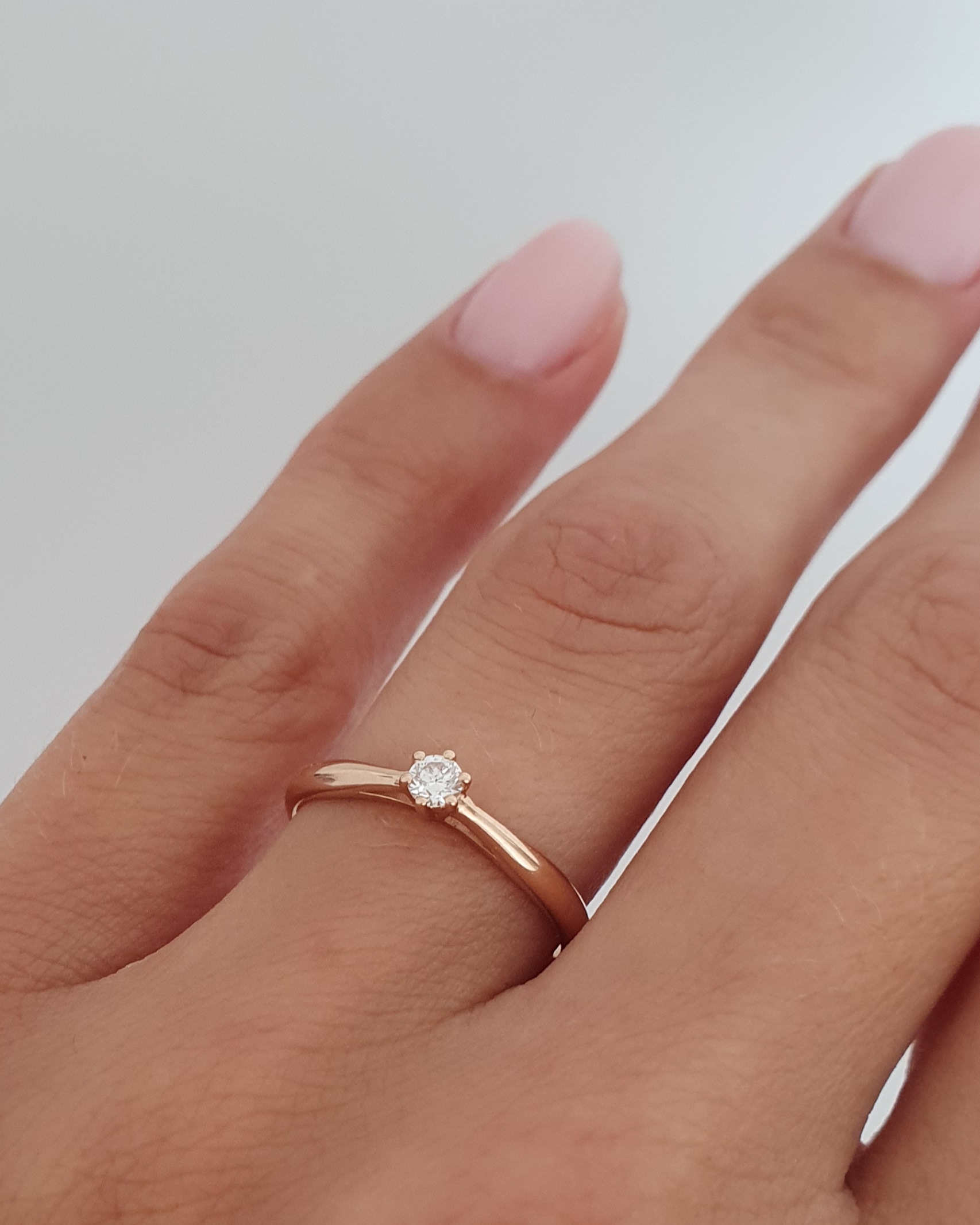 Prsteň Ameera B198P 14kt ružové/žlté zlato prírodný diamant 0,10 ct