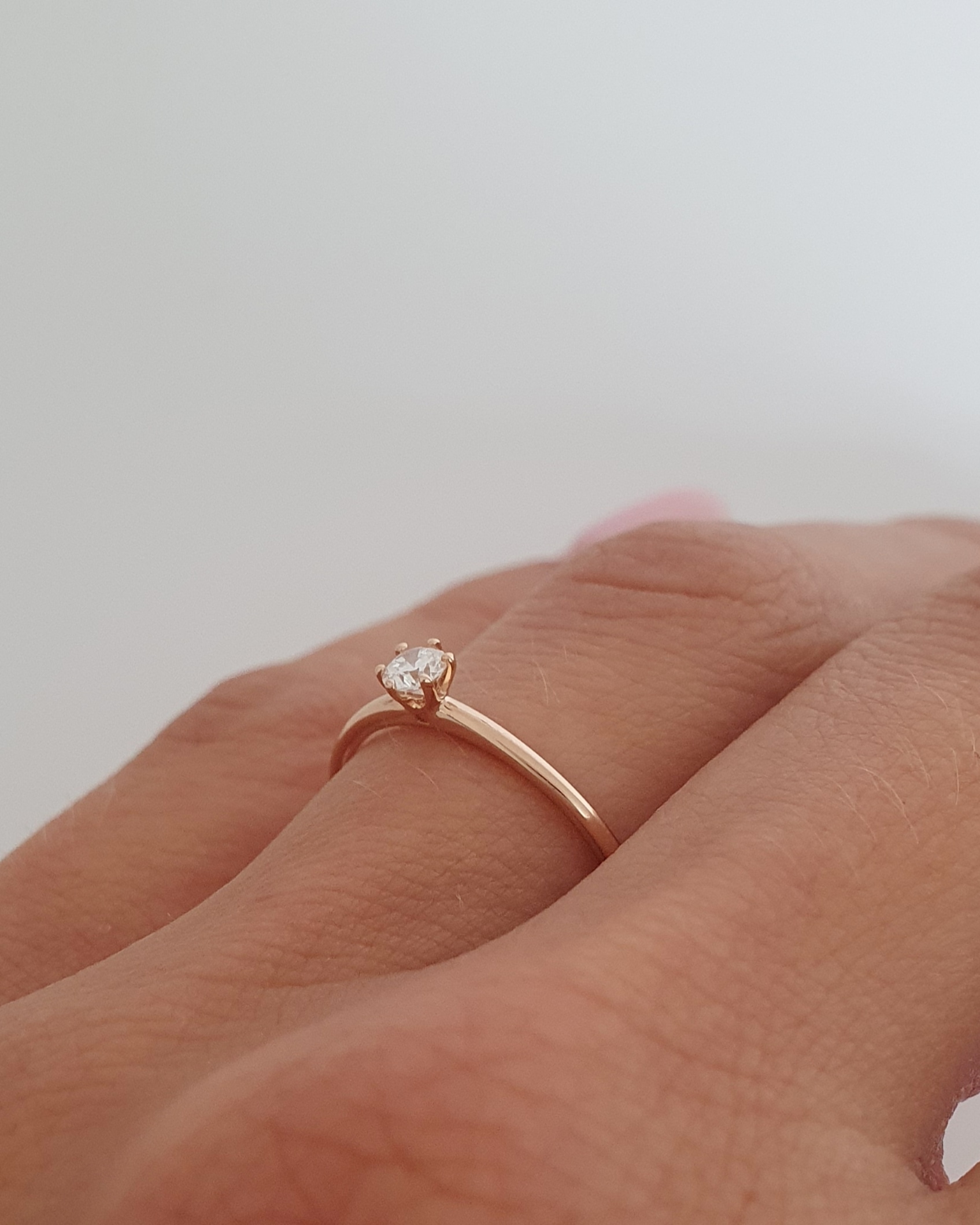 Prsteň Marry B345P 14kt zlato prírodný diamant 0,12 ct – Obrázok 3
