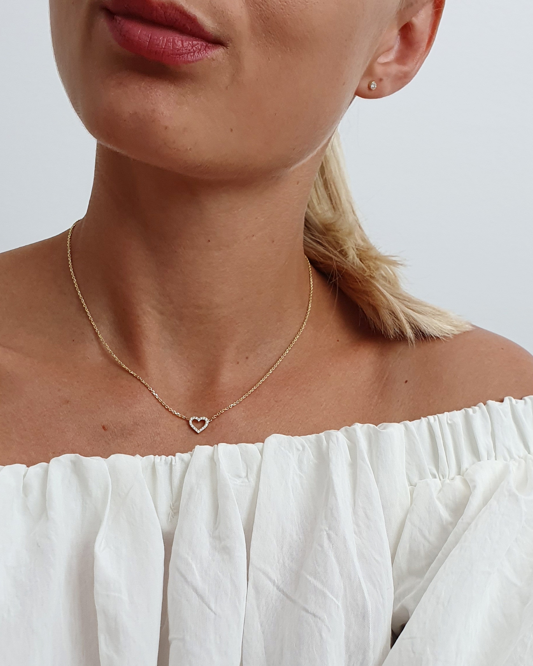 Náhrdelník Srdiečko s prírodnými diamantami 0.135ct – Obrázok 2