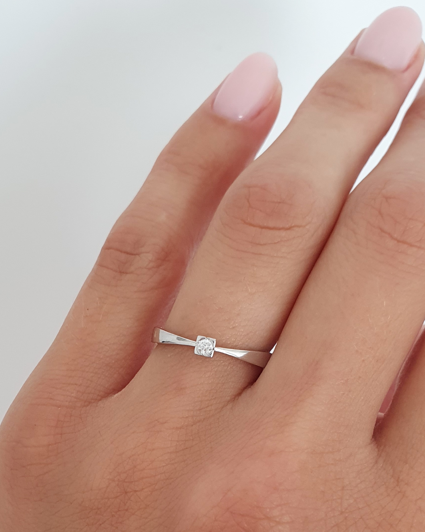 Prsteň Lea B134P 14kt biele/žlté/ružové zlato prírodný diamant 0,04 ct – Obrázok 3