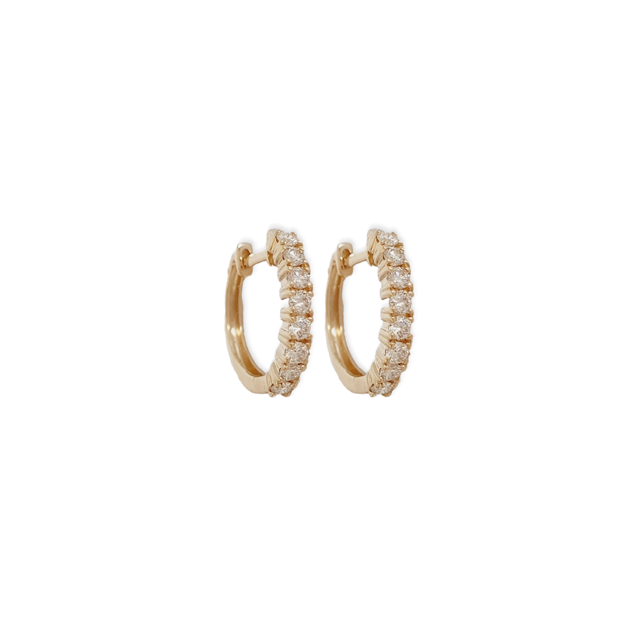Náušnice Kruhy Fancy 14kt zlato prírodné diamanty 0,45ct