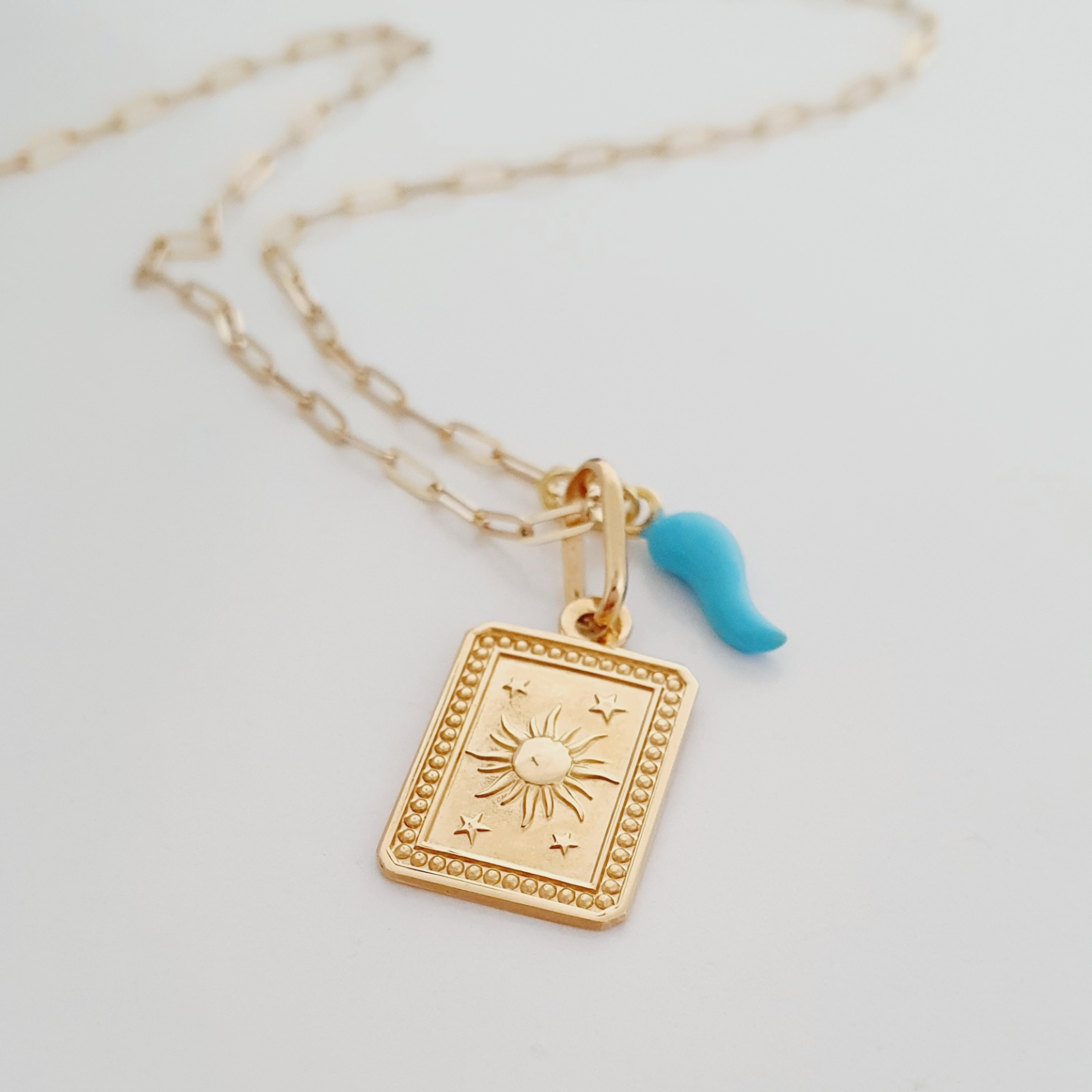 Prívesok Chilli Blue MINI 18kt žlté zlato + smalt – Obrázok 2