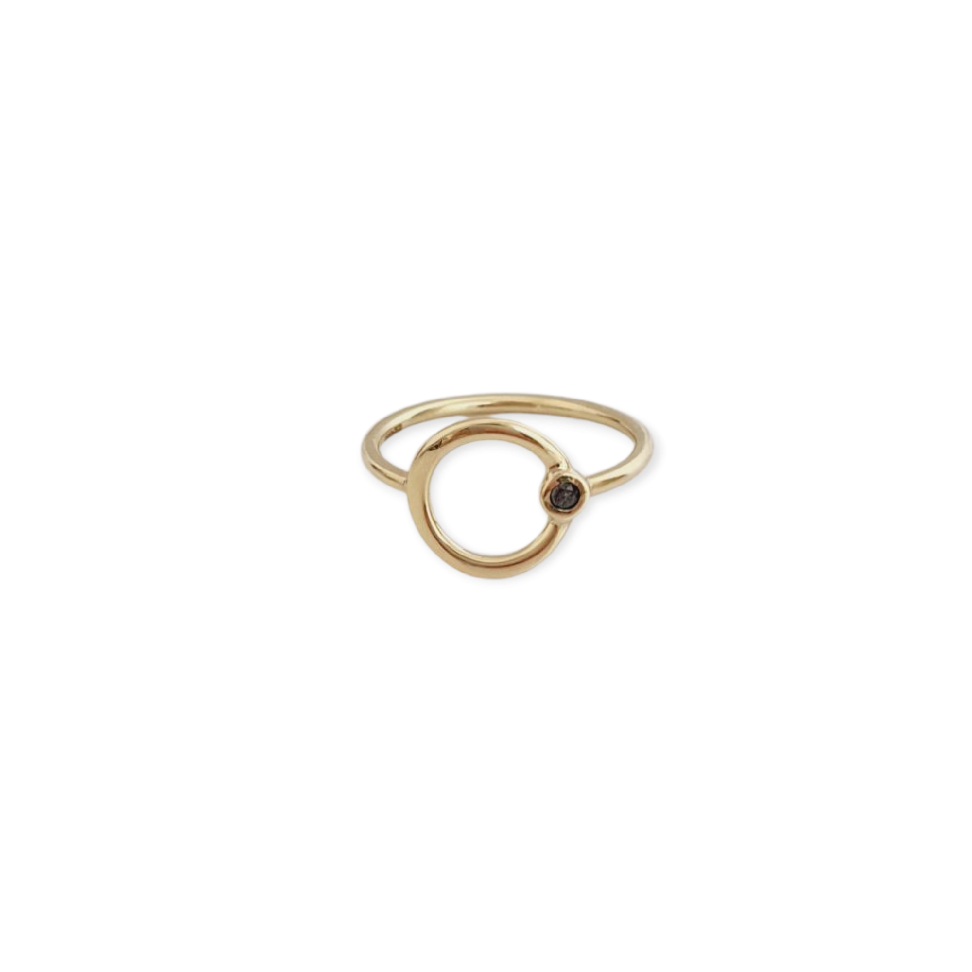 Prsteň Minimal Black Circle Natural Diamond