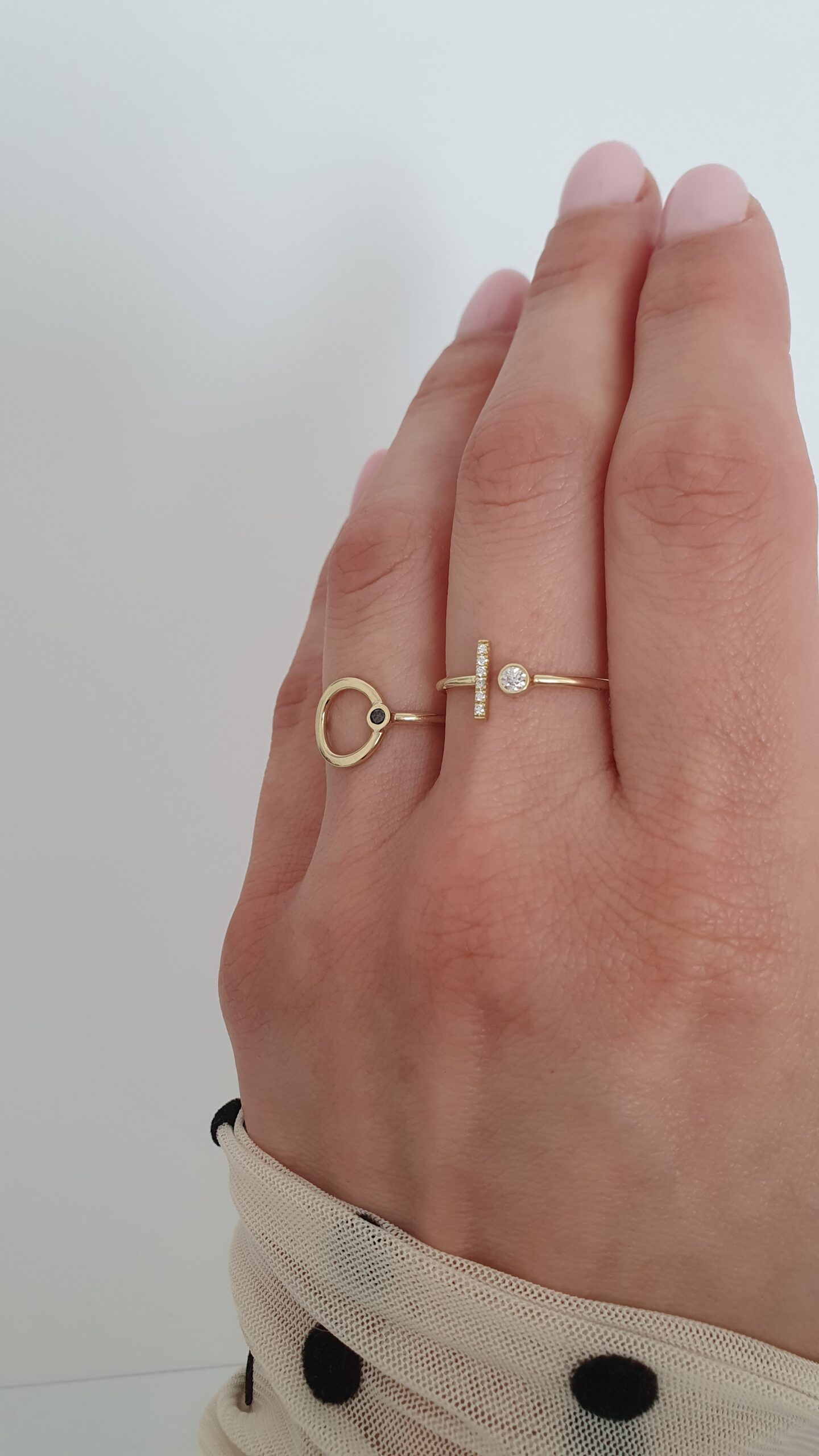 Prsteň Minimal Black Circle Natural Diamond – Obrázok 6